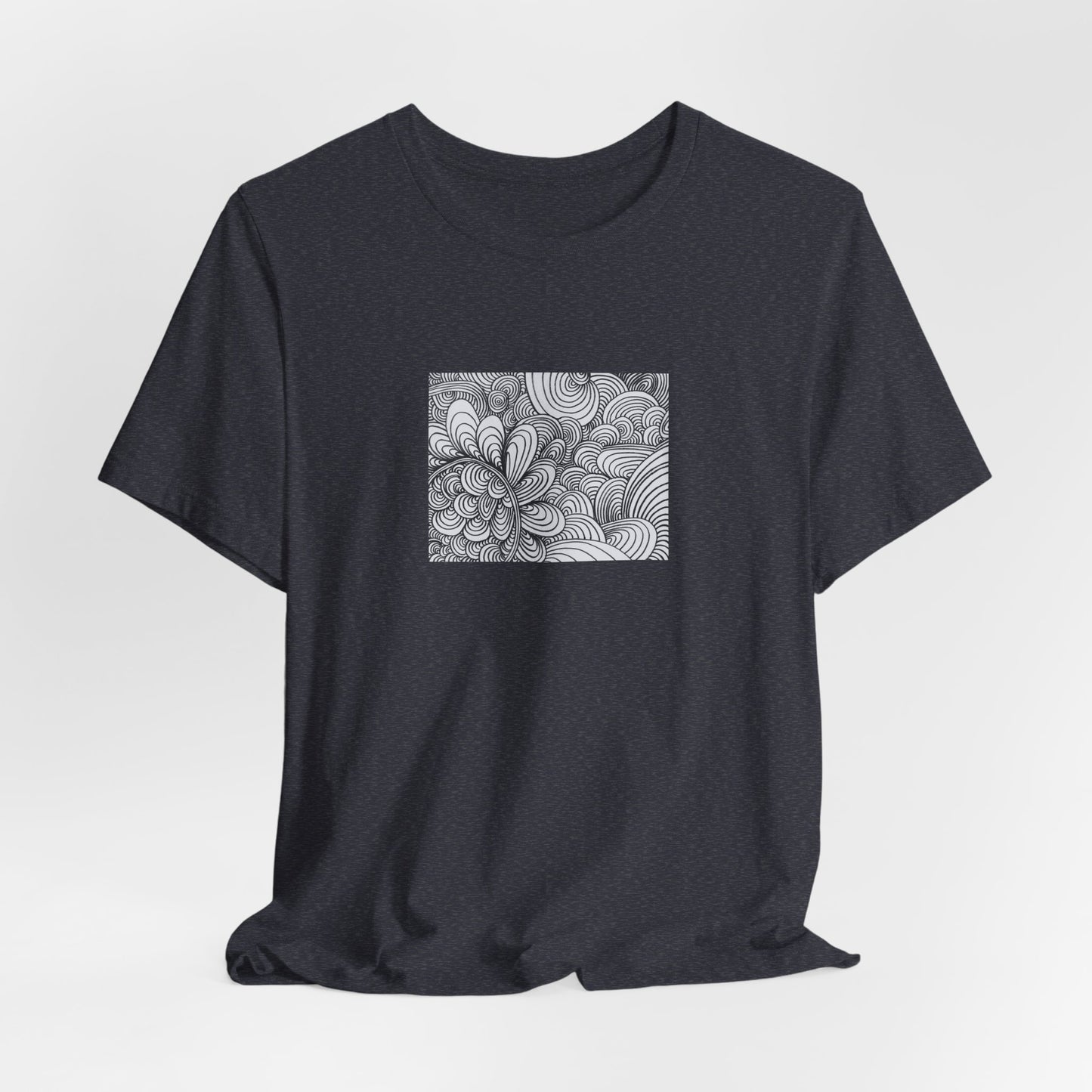 Unisex Original Healing Mesmerizing Line Art T-Shirt - Apricots Noir