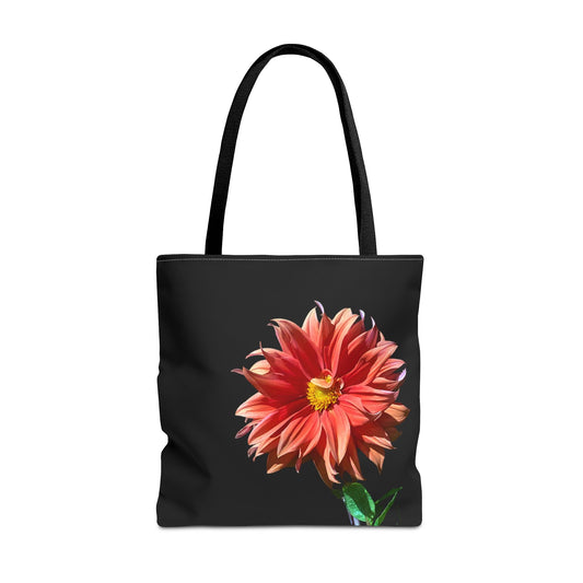 Unisex Dahlia Flower Tote Bag Nature Inspired Tote Floral Print Bag Garden Themed Tote Bag Dahlia Printed Gift Idea For Florists Plant Lover