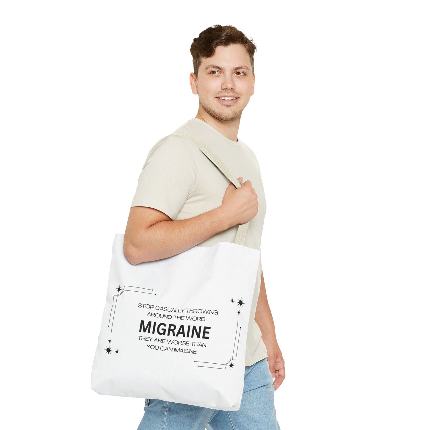 Unisex Migraine Day Invisible Illness Warrior Tote Bag