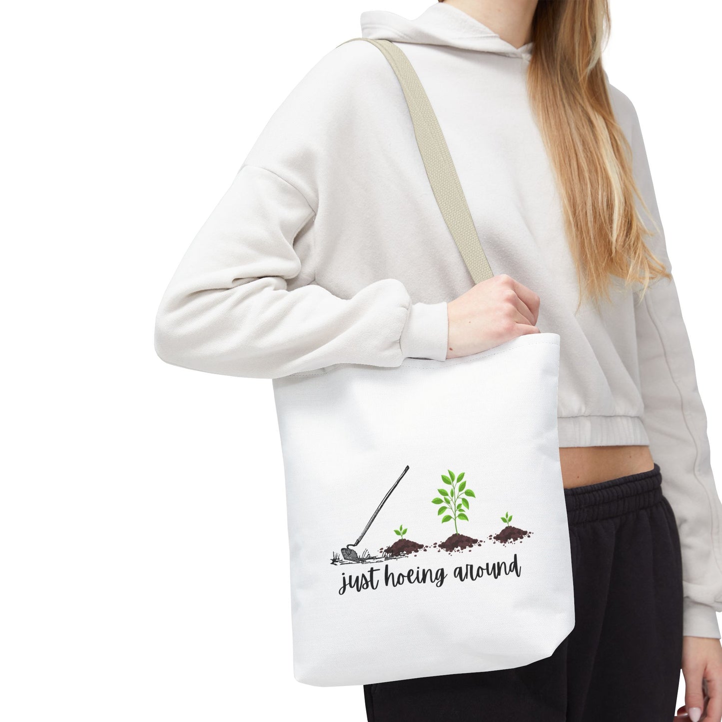 Unisex Just Hoeing Around Gardening Themed All Over Print Tote Bag