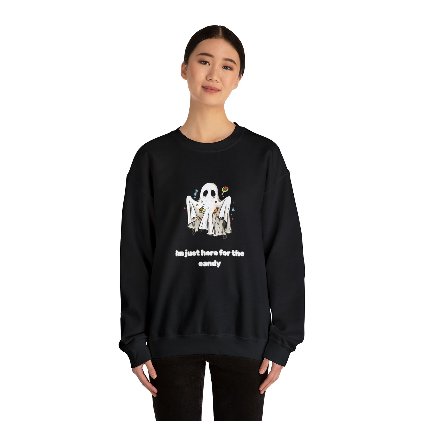 Unisex Cute Ghost  Im Just Here for The Candy Sweatshirt