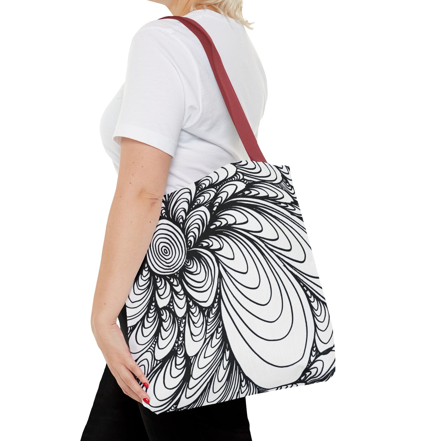 Unisex Original Doodle Art All Over Print Tote Bag - Apricots Noir