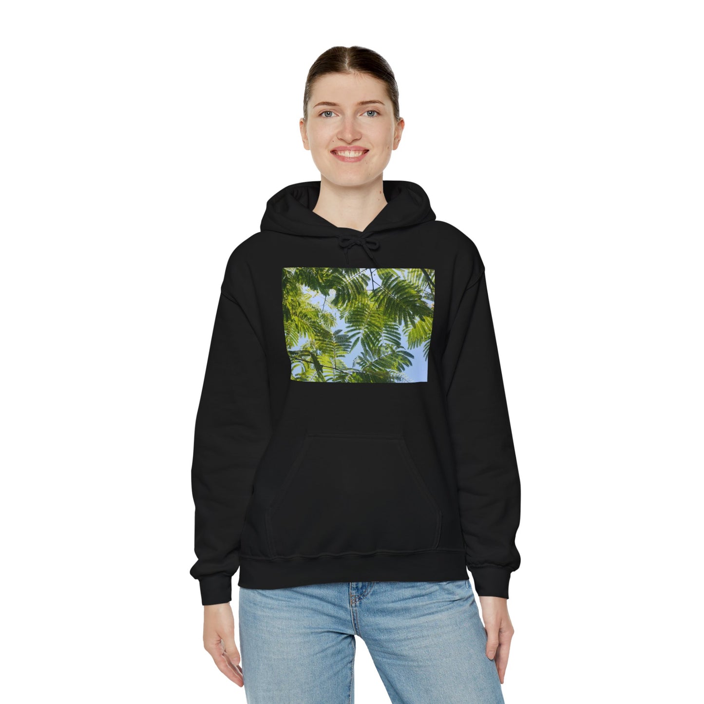 Unisex Heavy Blend™ Original Print Silk Canopy Crewneck Hooded Sweatshirt