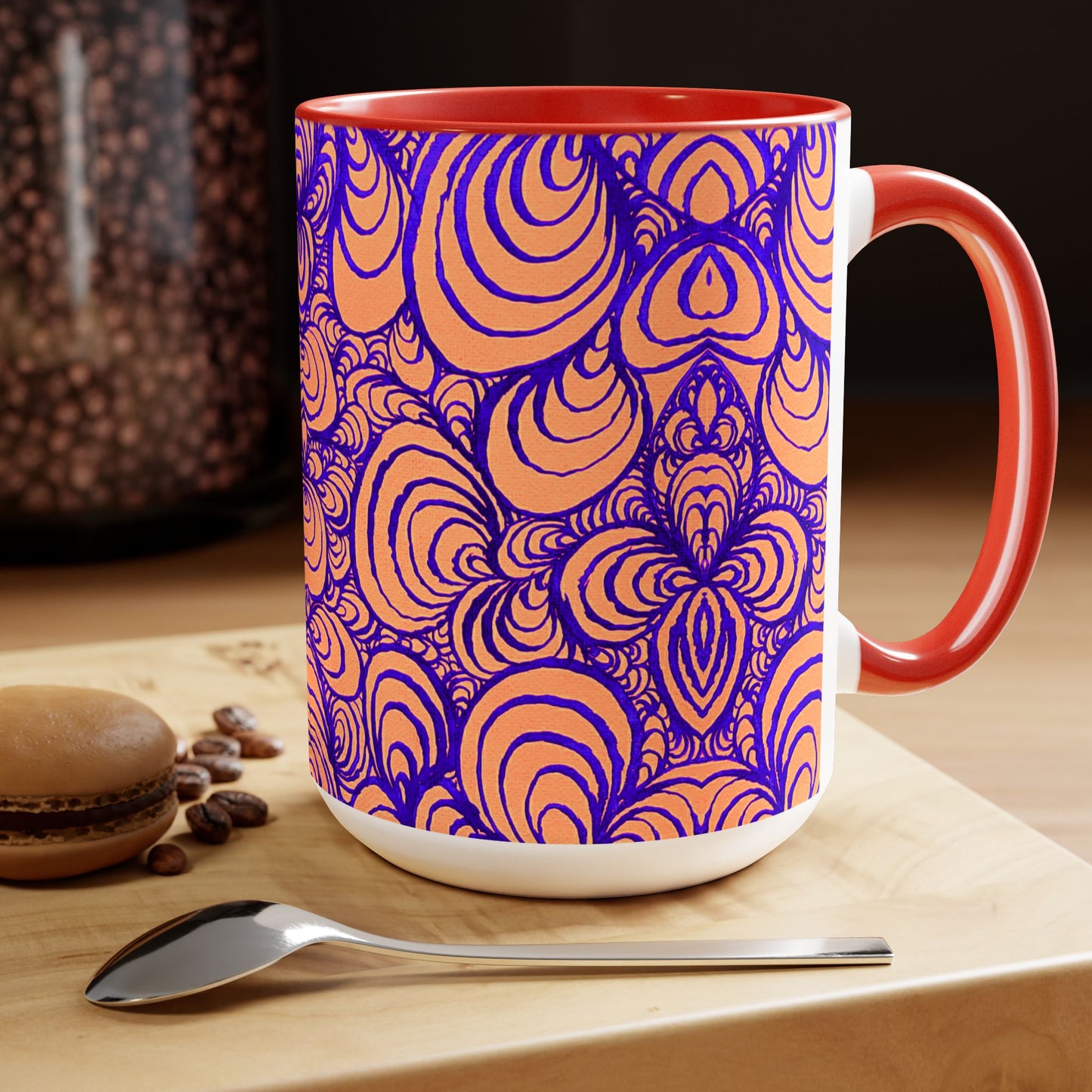 15oz Original Line Art Coffee Mug - Puzzle Panels 1 Color Pop Run