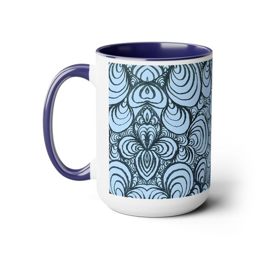 15oz Original Line Art Coffee Mug - Puzzle Panels 1 Color Pop Polar