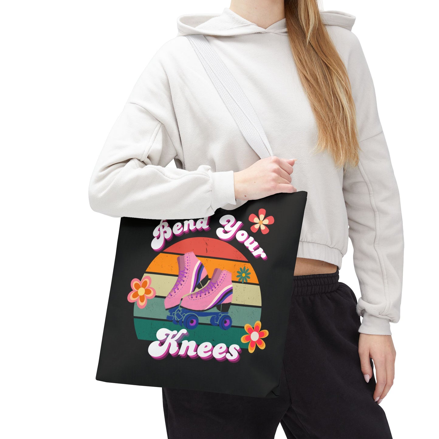Unisex Retro Vibes Bend Your Knees Skate Day Tote Bag
