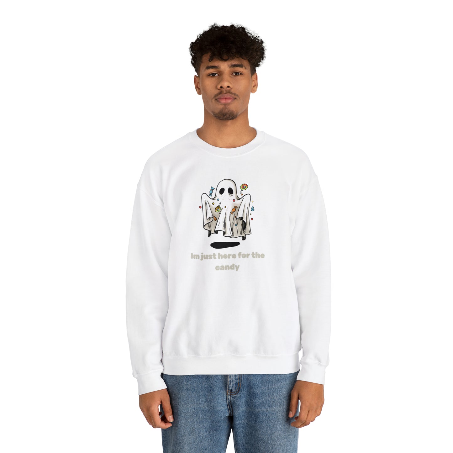 Unisex Cute Ghost  Im Just Here for The Candy Sweatshirt