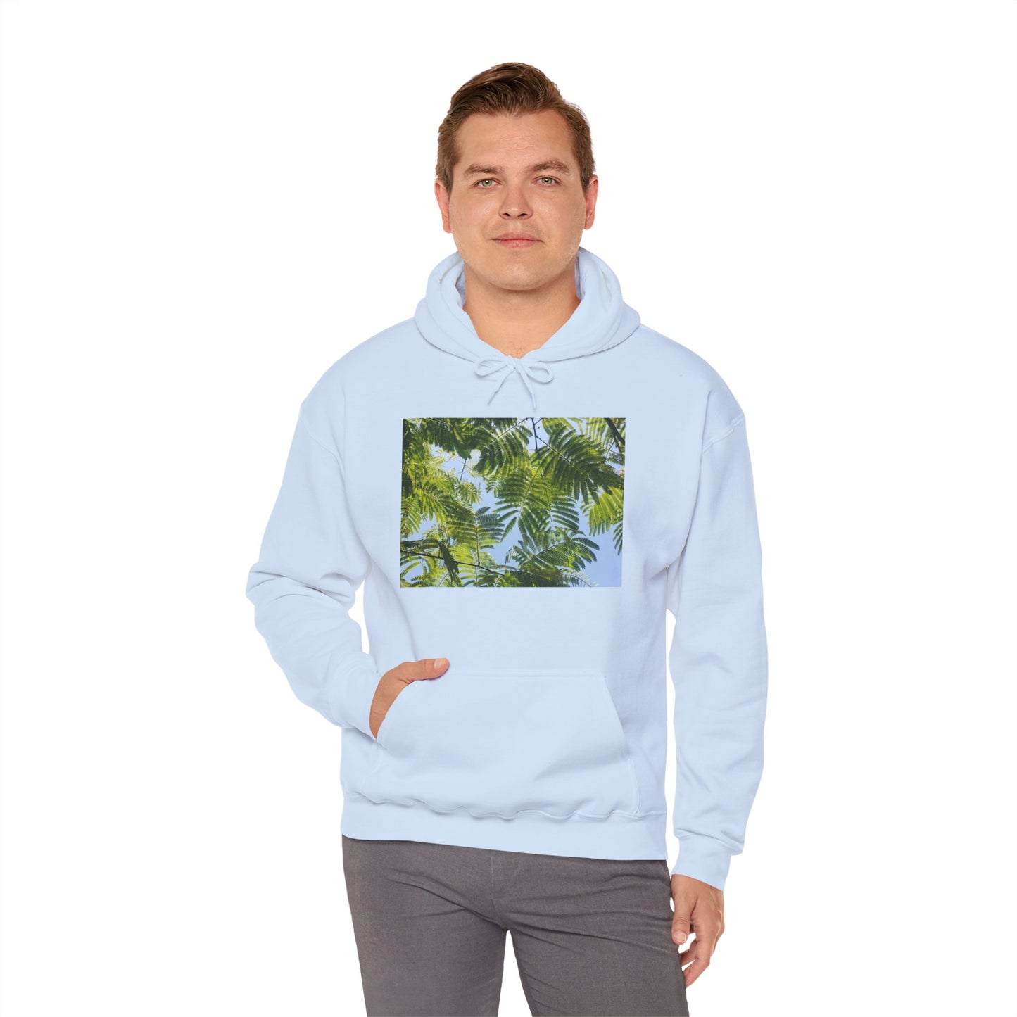 Unisex Heavy Blend™ Original Print Silk Canopy Crewneck Hooded Sweatshirt