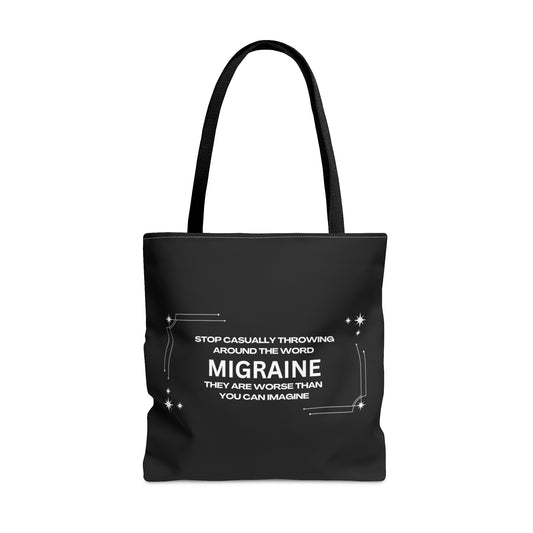 Unisex Migraine Day Invisible Illness Warrior Tote Bag