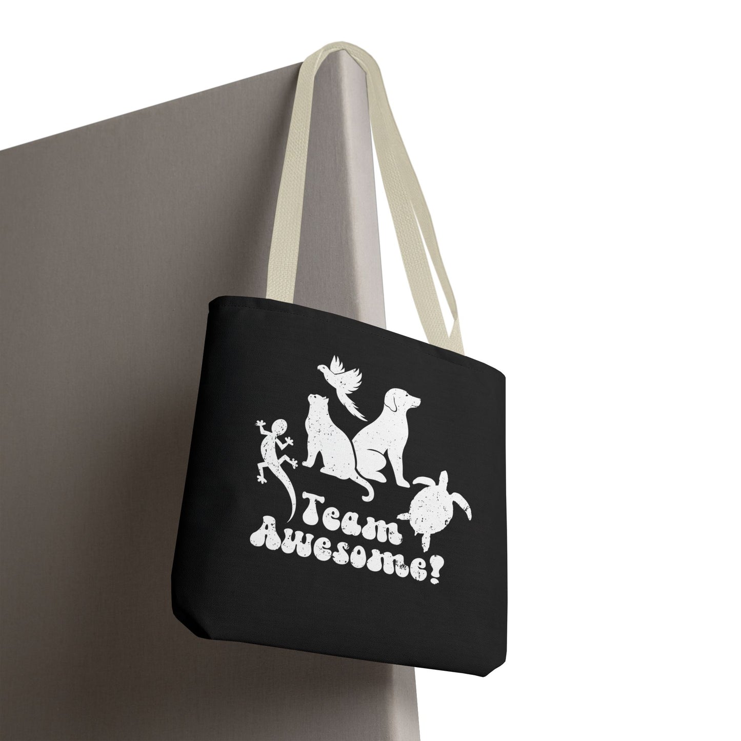 Unisex Animal Lover Lizard Cat Bird Dog Turtle Team Awesome Tote Bag