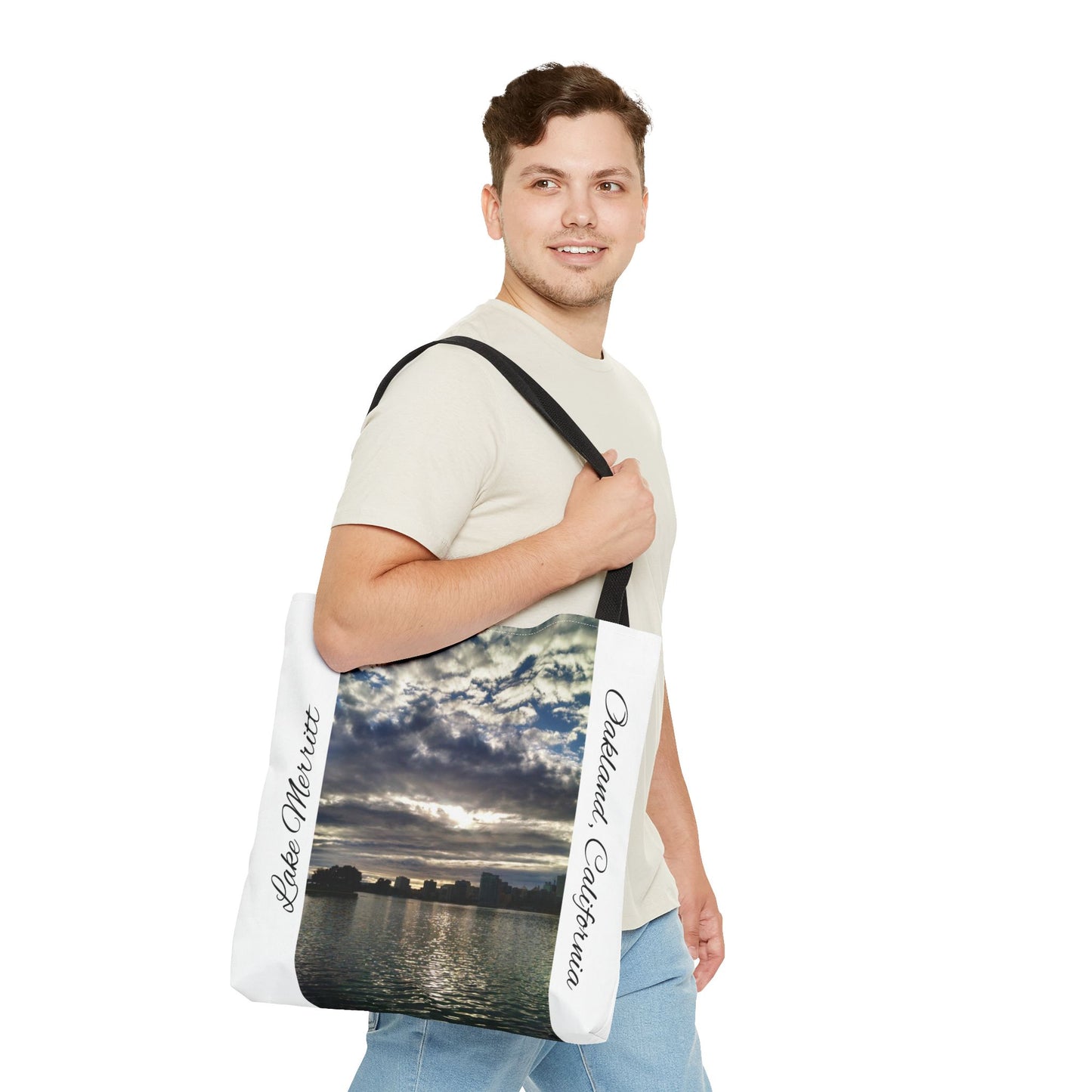 Unisex Travel Tote Lake Merritt Scenic View Oakland California Bay Area Keepsake Reusable Grocery Tote Yoga Bag Traveler Gift Scenic View