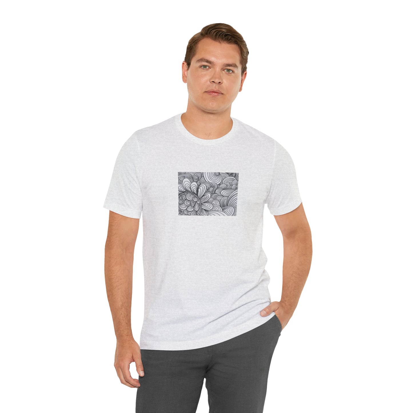 Unisex Original Healing Mesmerizing Line Art T-Shirt - Apricots Noir