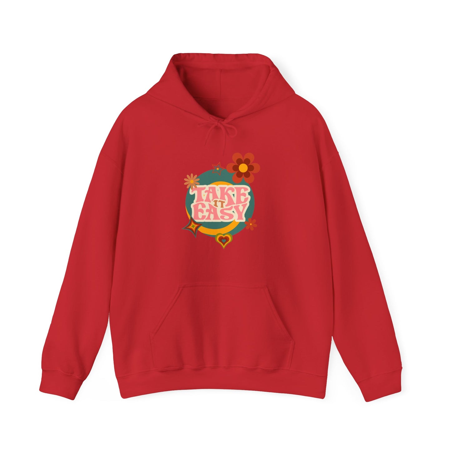 Unisex Heavy Blend™ Retro Vibes Take It Easy Hooded Sweatshirt