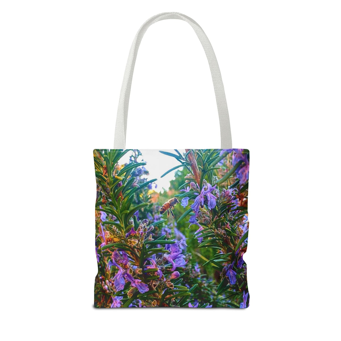 Garden Themed Bee and Rosemary Tote Bag