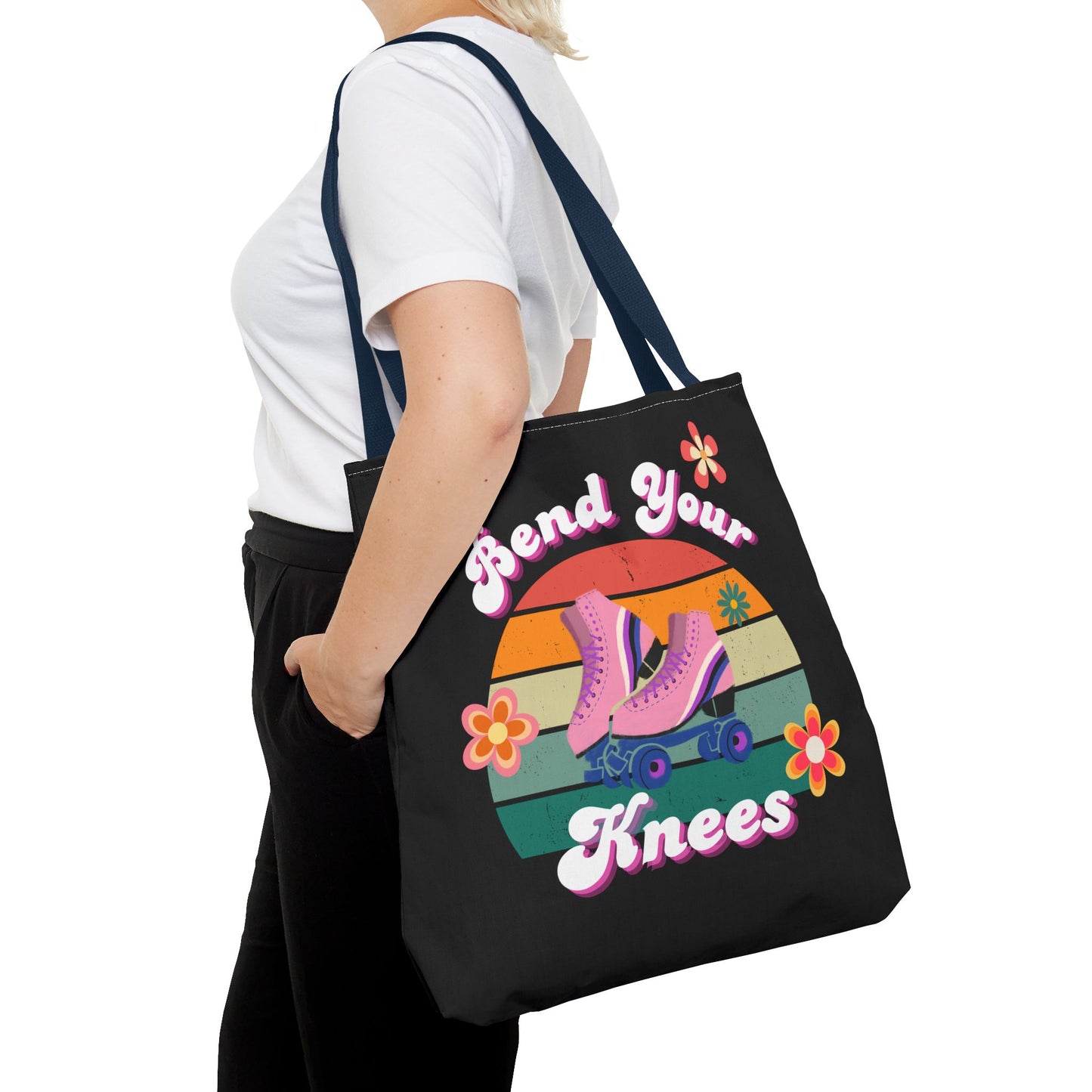 Unisex Retro Vibes Bend Your Knees Skate Day Tote Bag