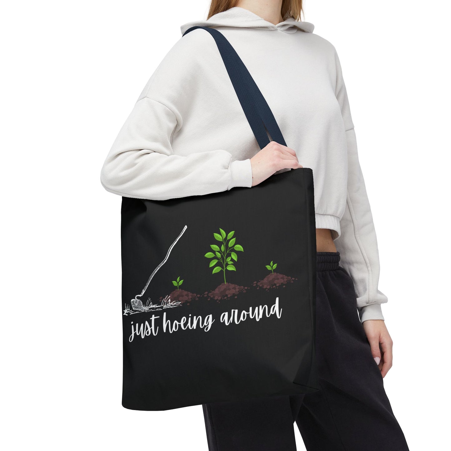 Unisex Just Hoeing Around Gardening Themed All Over Print Tote Bag