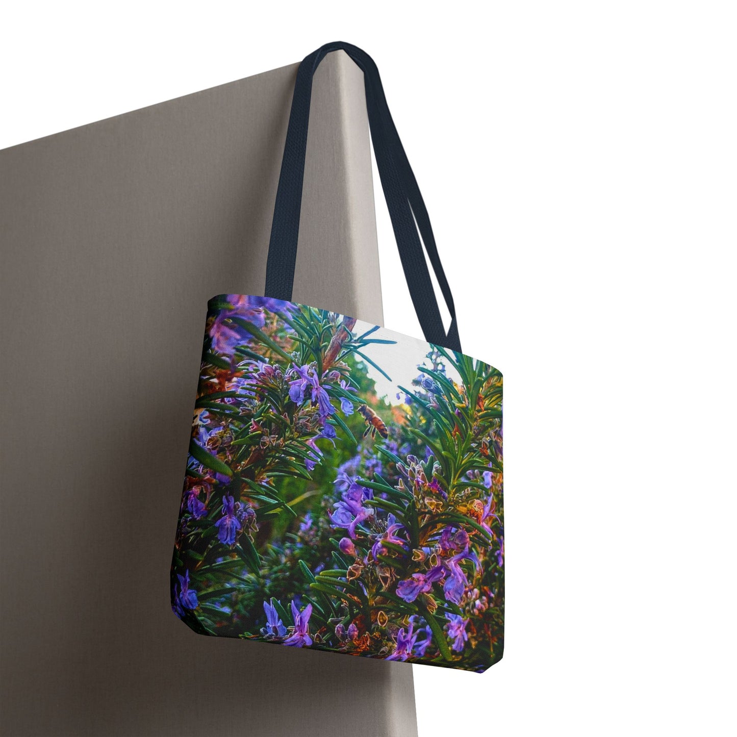 Garden Themed Bee and Rosemary Tote Bag