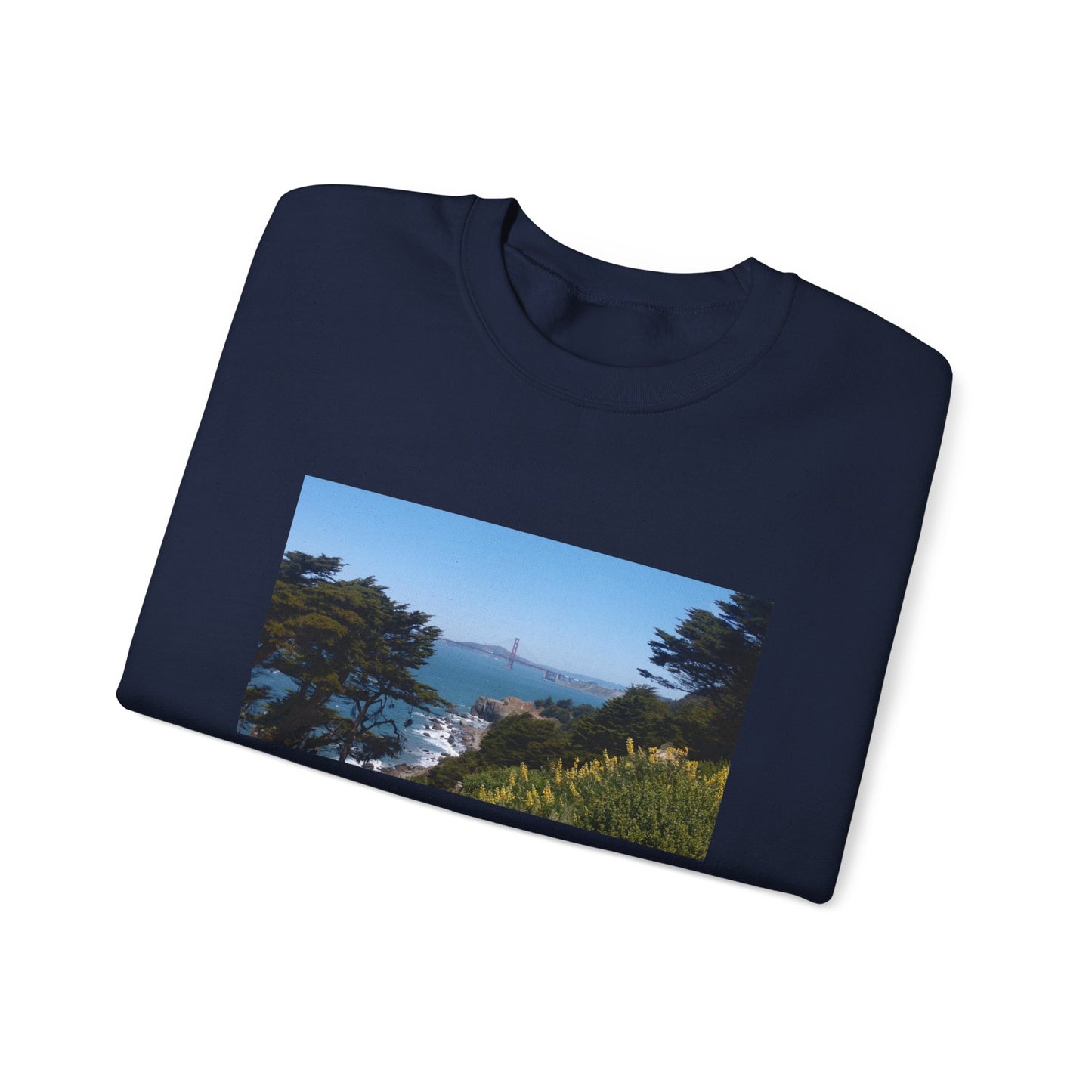 Unisex Travel Sweater, Scenic Lookout, El Camino Del Mar, San Francisco, California, Golden Gate Bridge, Vista, Ocean Views, Beautiful Blue