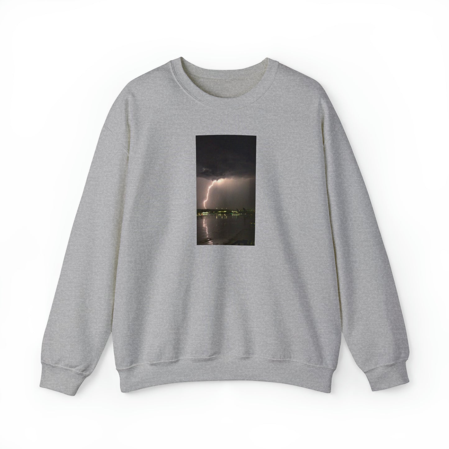 Unisex Lightning Bolt Sweatshirt Print, Caught Outside in The Rain