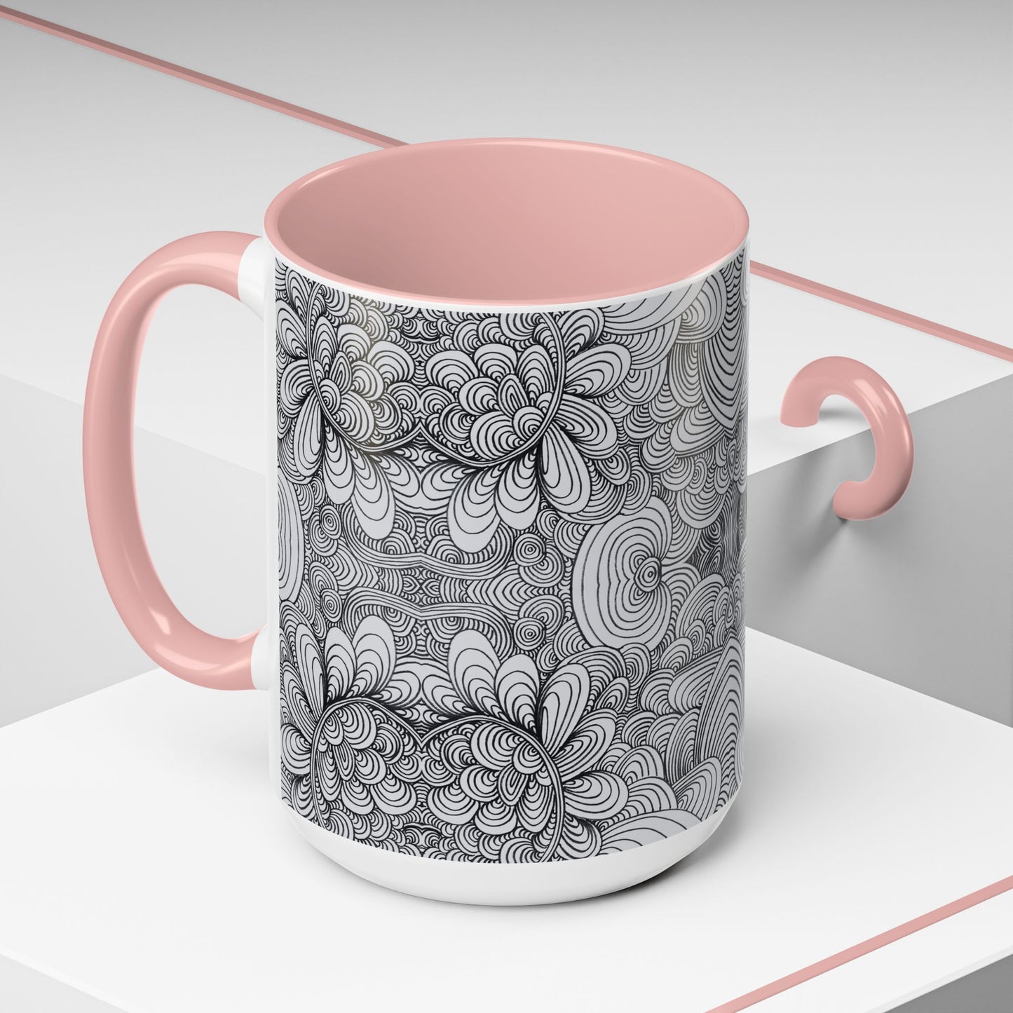 11oz/15oz Original Line Art Coffee Mug - Apricots Noir Mirage