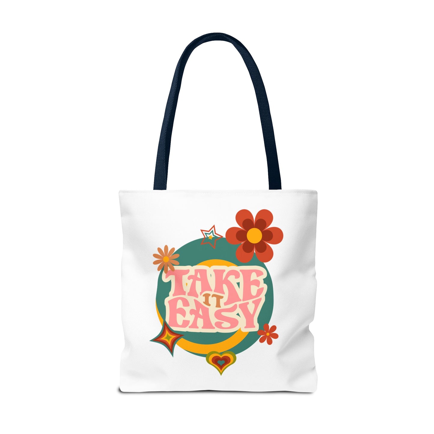 Unisex Retro Vibes Take It Easy Reusable Grocery Tote Bag