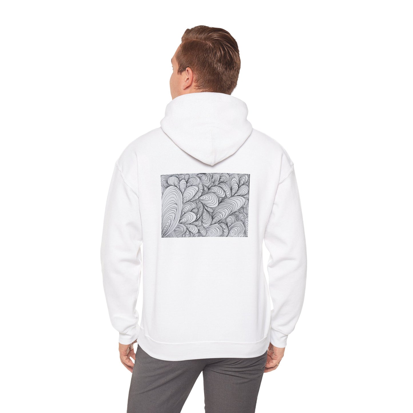 Unisex Heavy Blend™ Original Rough Artwork Midsize Print Hooded Sweatshirt