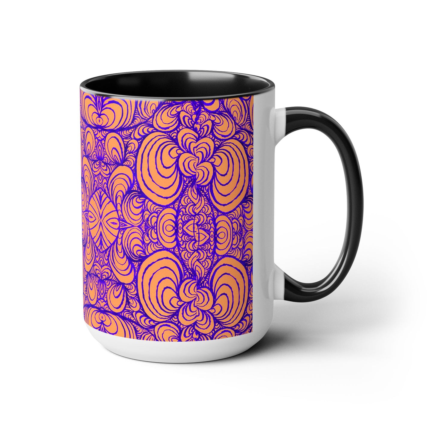 15oz Original Line Art Coffee Mug - Puzzle Panels 2 Color Pop Run