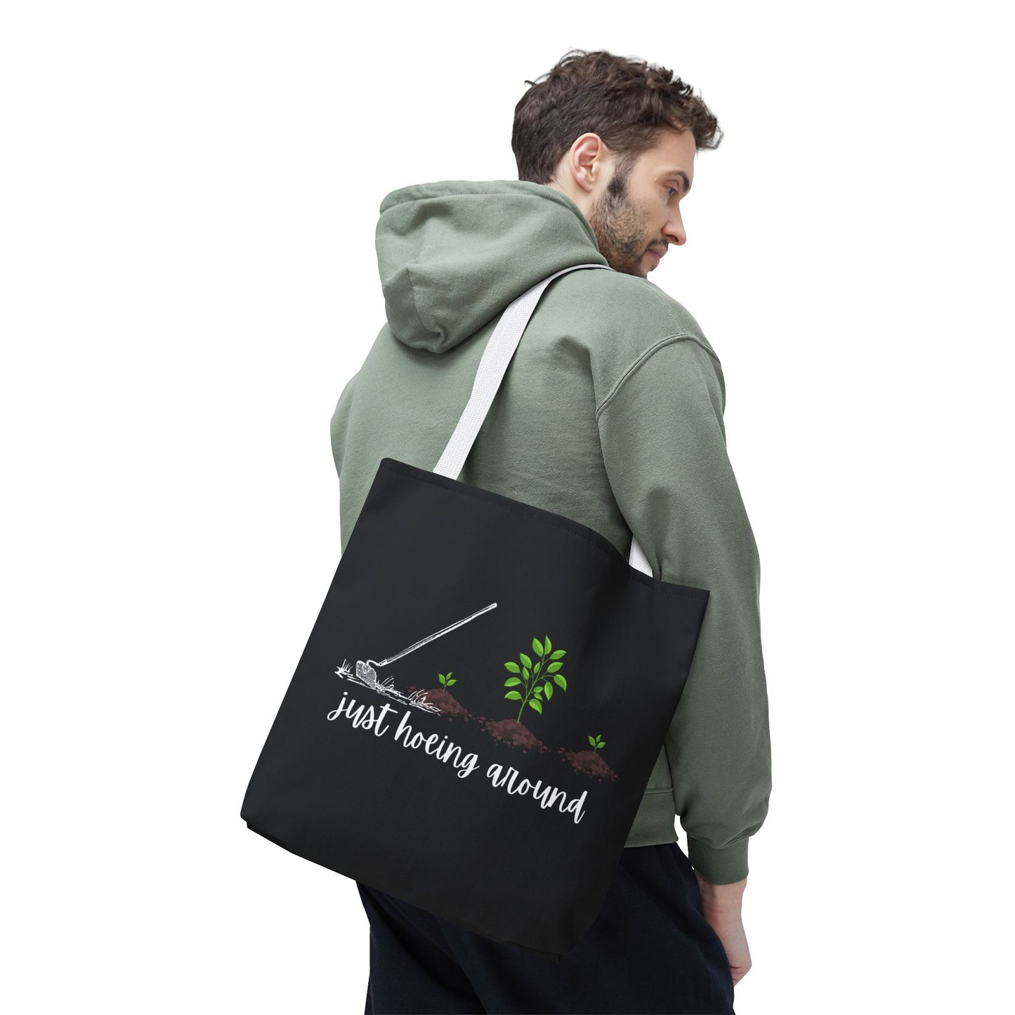 Unisex Just Hoeing Around Gardening Themed All Over Print Tote Bag