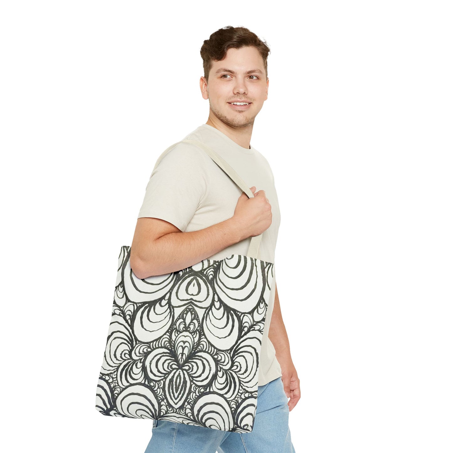 Unisex Original Line Art - All Over Print Tote Bag - Puzzle Panels 1