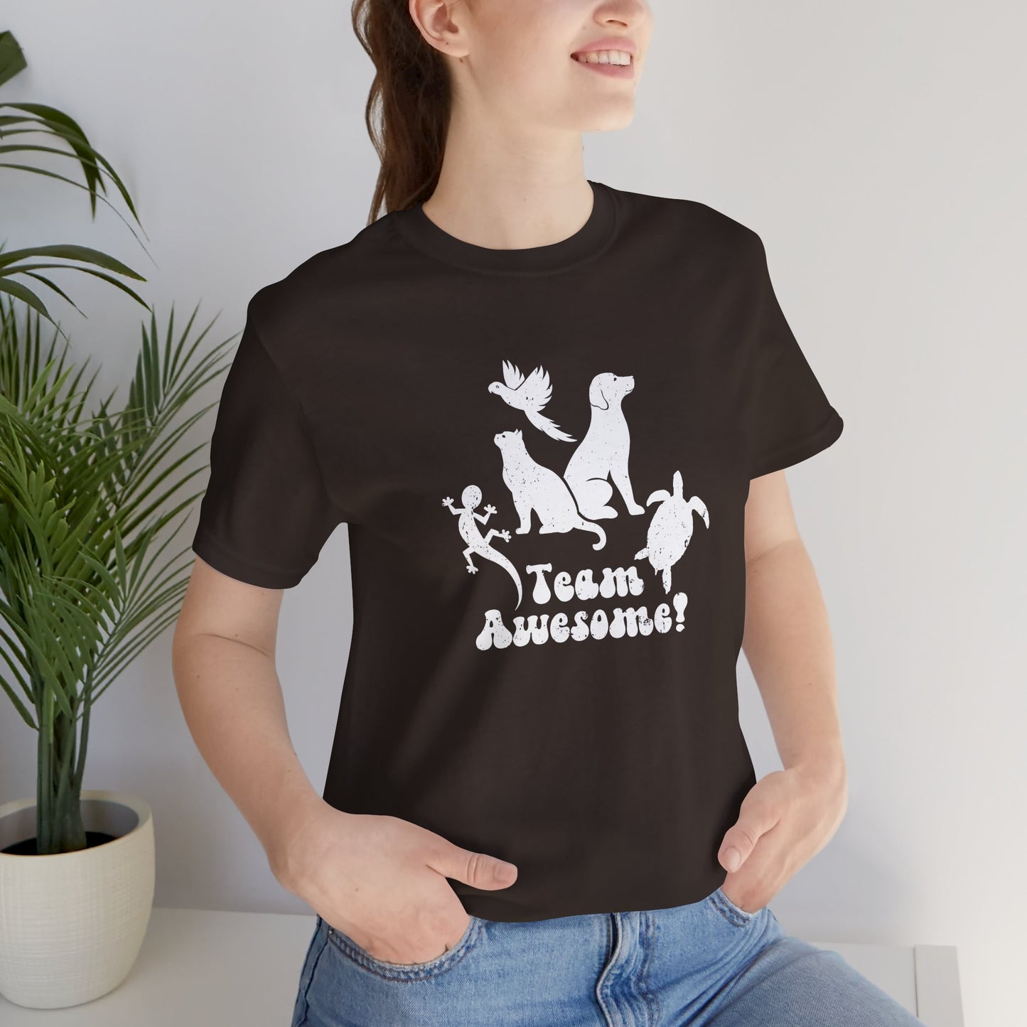 Unisex Animal Lover Lizard Cat Bird Dog Turtle Team Awesome T-Shirt