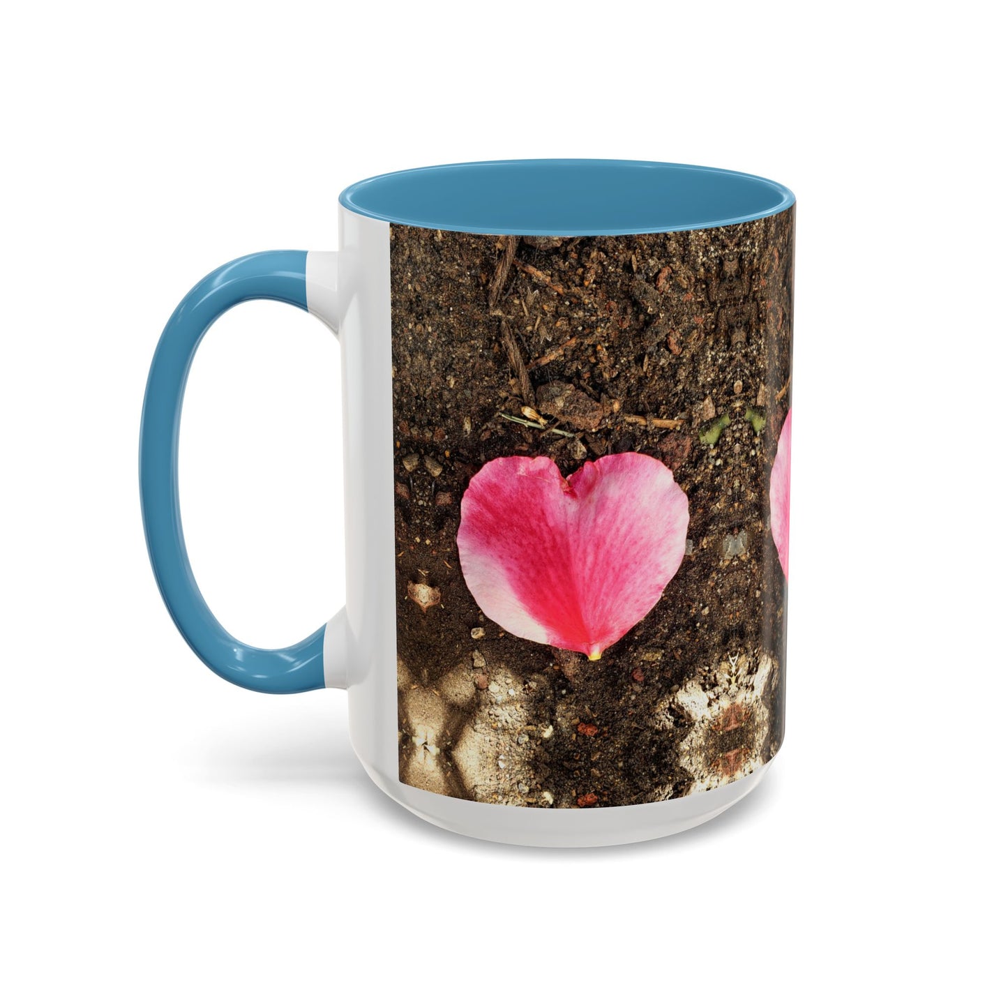 11oz/15oz Garden Themed Double Delight Heart Shaped Rose Petal Coffee Mug