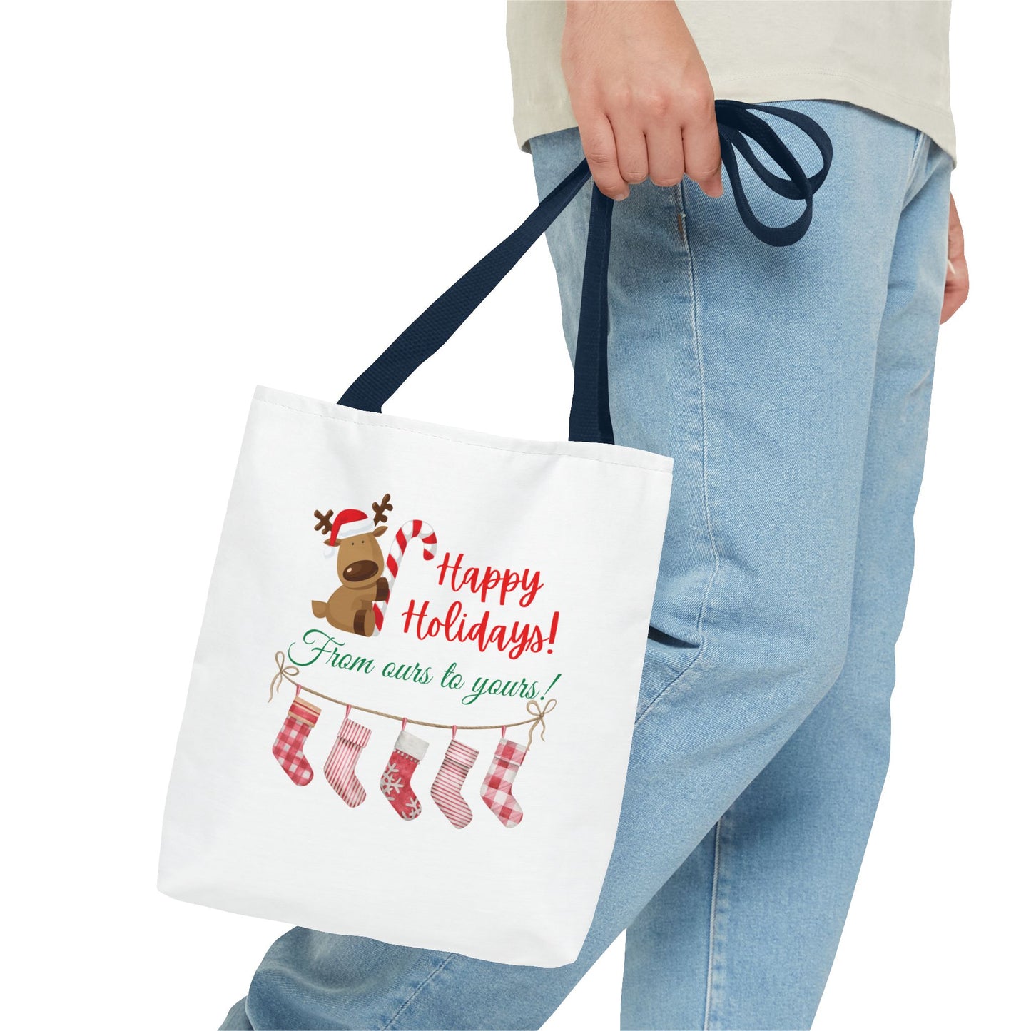 Unisex Happy Holidays From Ours To Yours Christmas Stockings and Dog Tote Bag