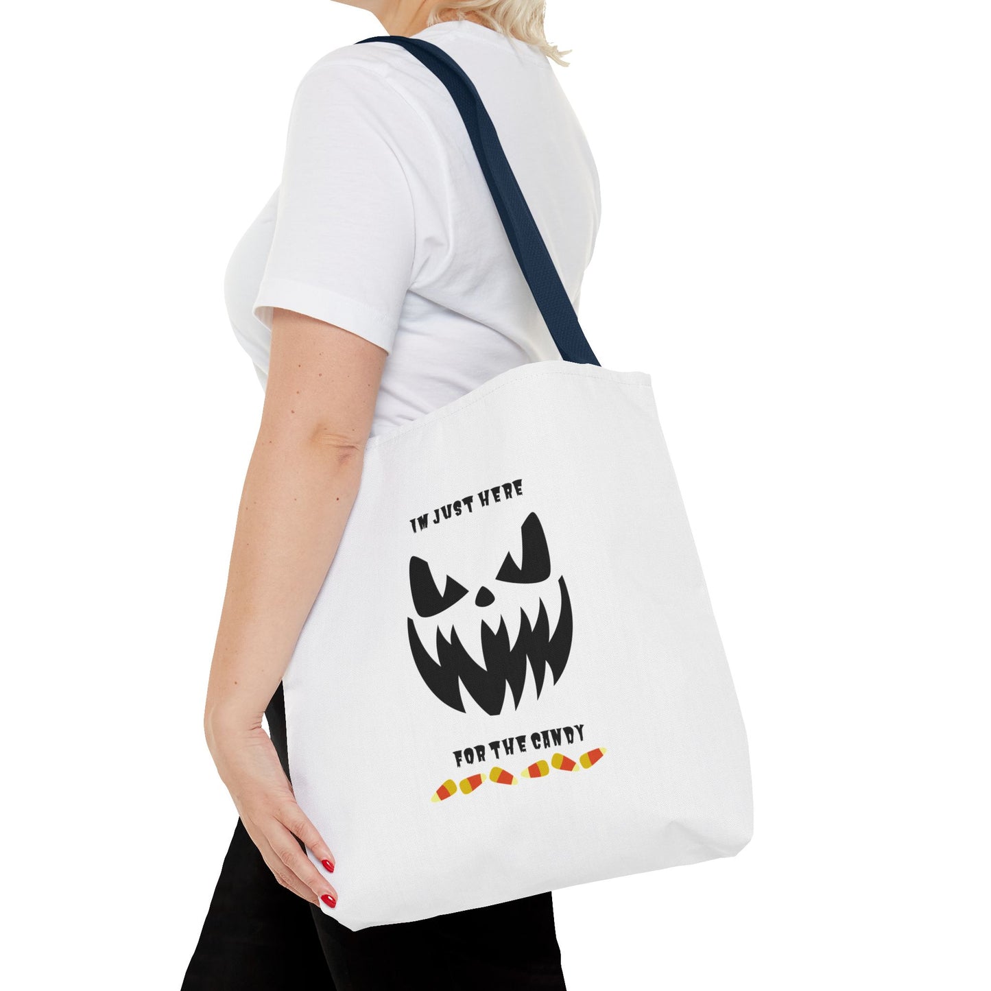 Halloween Candy Corn Scary Face Tote Spooky Season Trick or Treating Candy Bag Reusable Lunch Tote