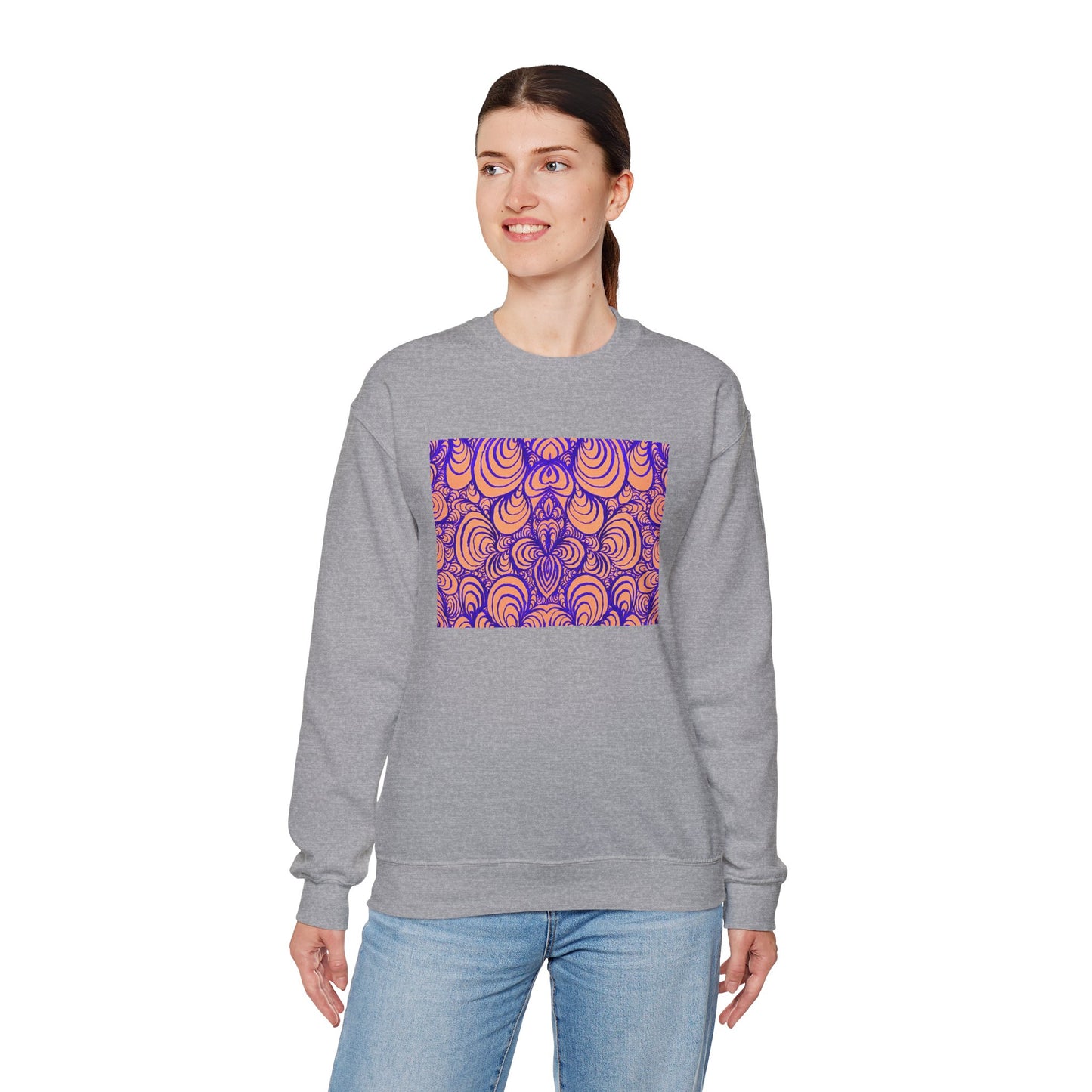 Unisex Original Line Art Sweatshirt - Puzzle Panels 1 Color Pop Run