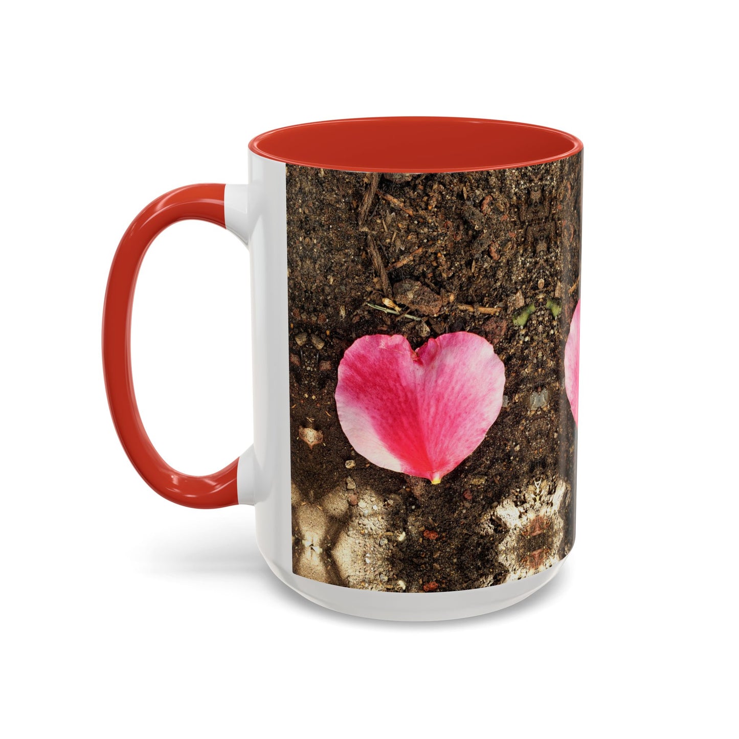 11oz/15oz Garden Themed Double Delight Heart Shaped Rose Petal Coffee Mug