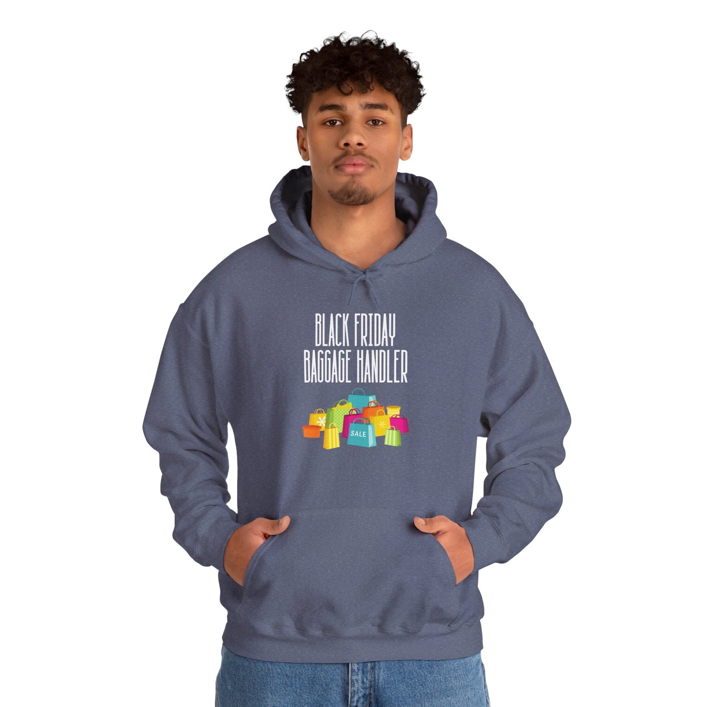 Unisex Heavy Blend™ Black Friday Christmas Sales Baggage Handler Shopping Sales Hooded Sweatshirt