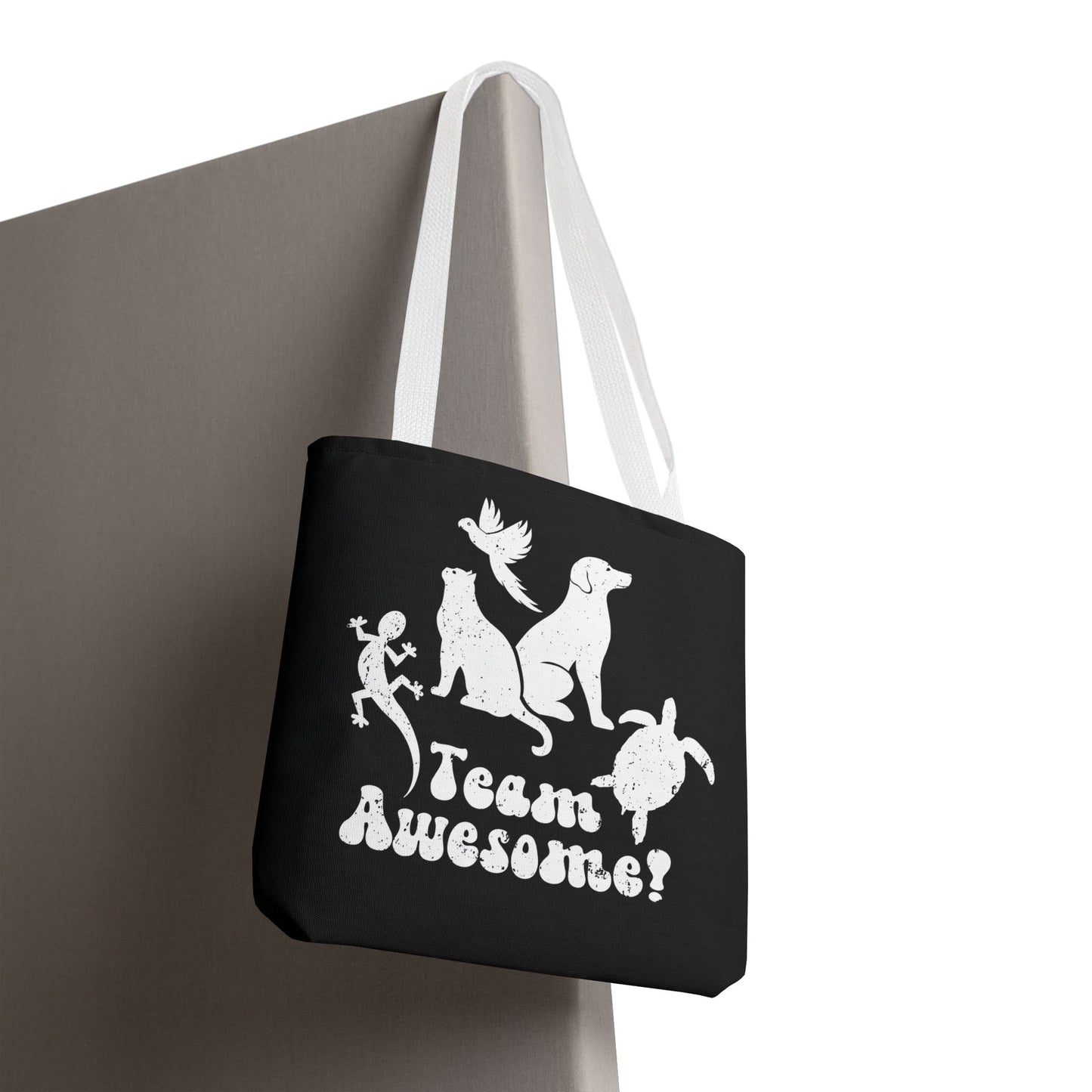 Unisex Animal Lover Lizard Cat Bird Dog Turtle Team Awesome Tote Bag