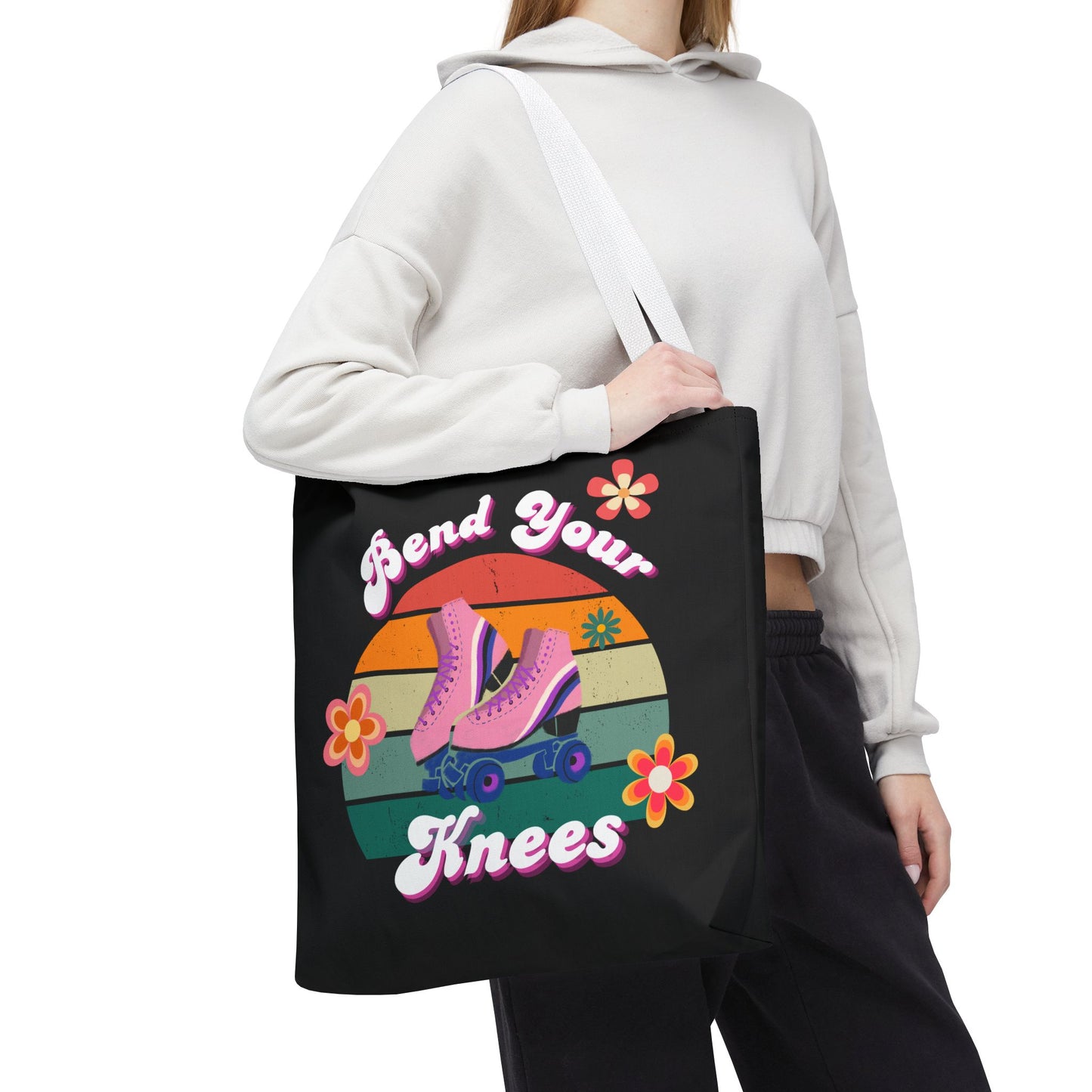 Unisex Retro Vibes Bend Your Knees Skate Day Tote Bag
