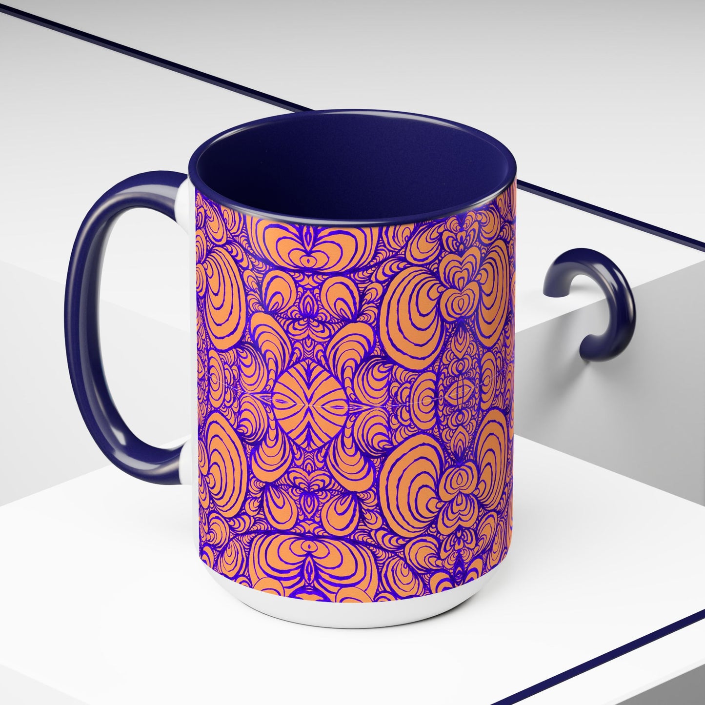 15oz Original Line Art Coffee Mug - Puzzle Panels 2 Color Pop Run