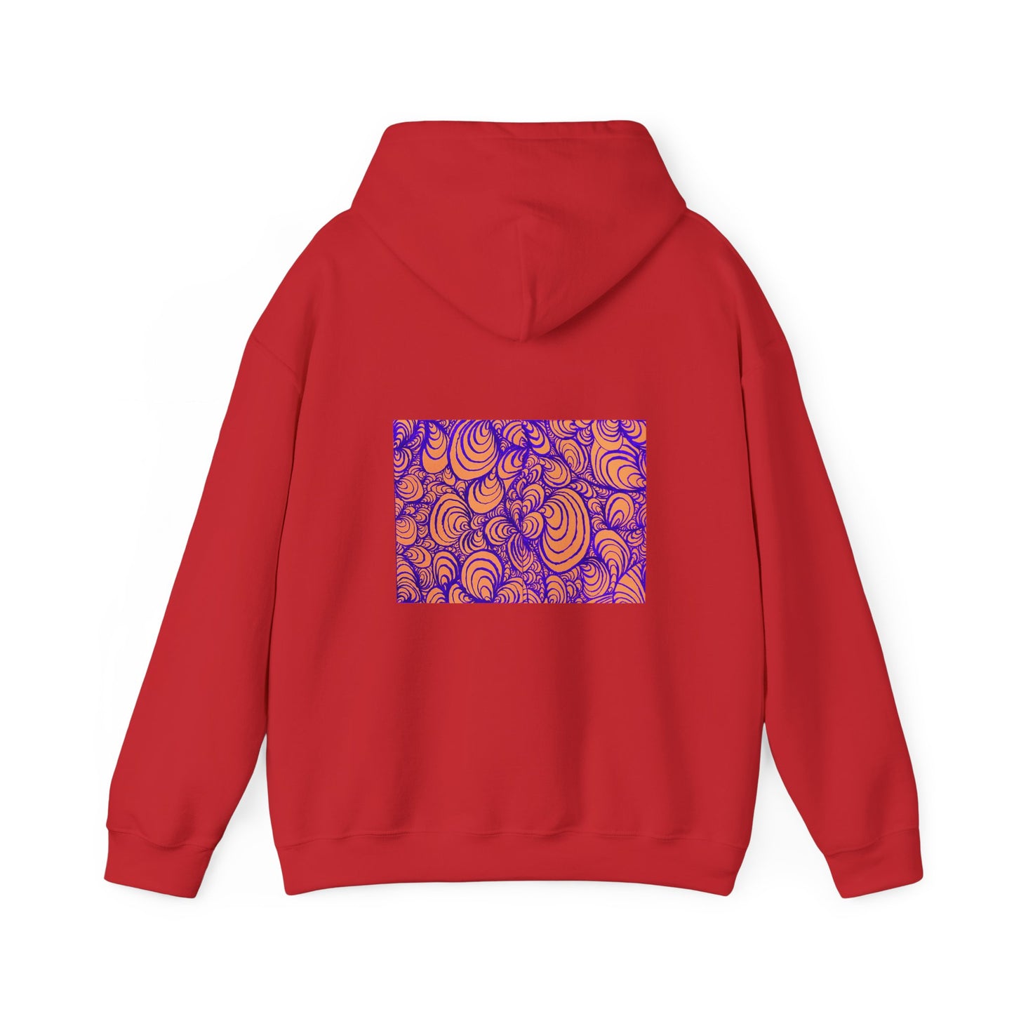 Unisex Heavy Blend™ Original Minimalist Line Art Hooded Sweatshirt - Puzzle Panels 1 Color Pop Run