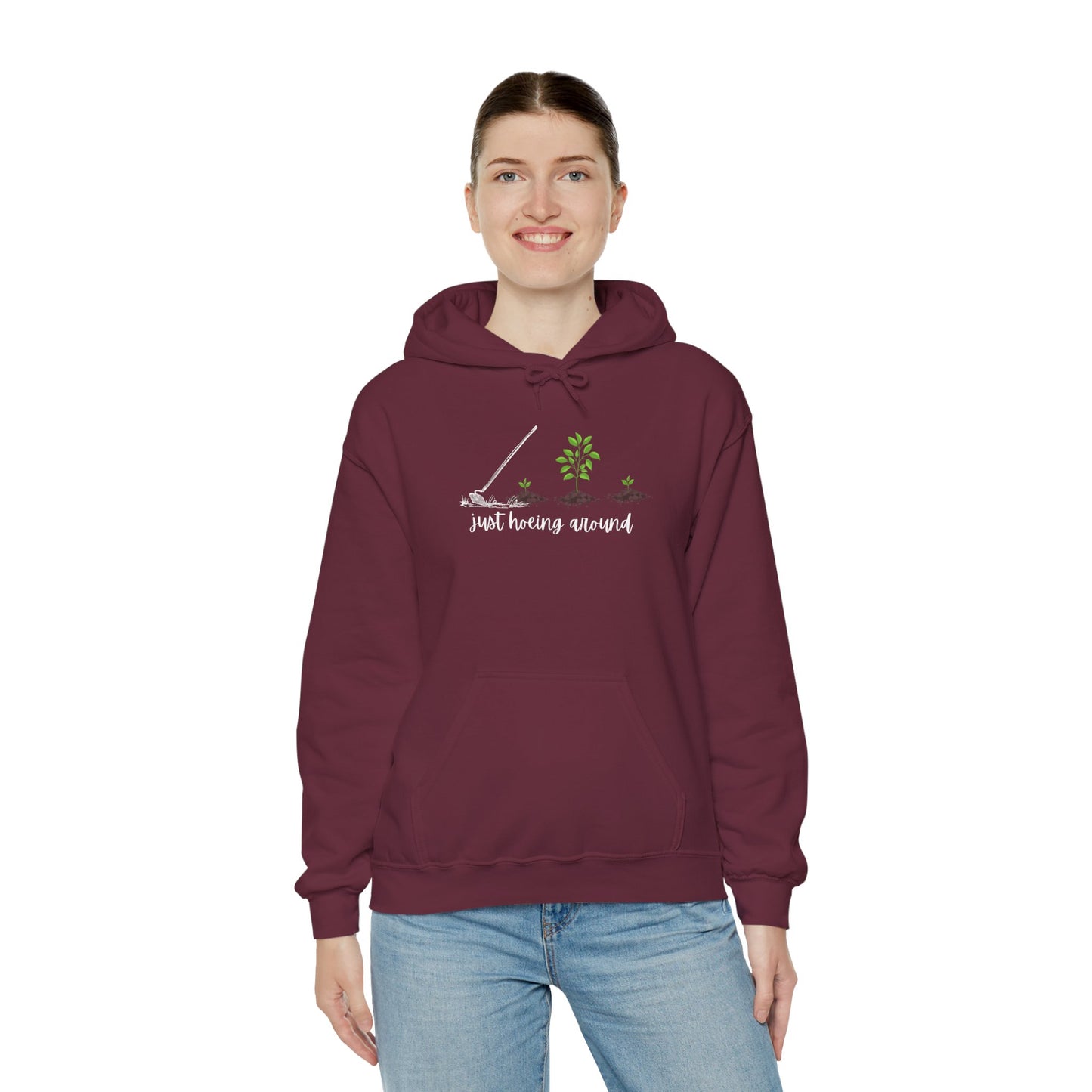 Unisex Heavy Blend™ Just Hoeing Around Gardening Hooded Sweatshirt