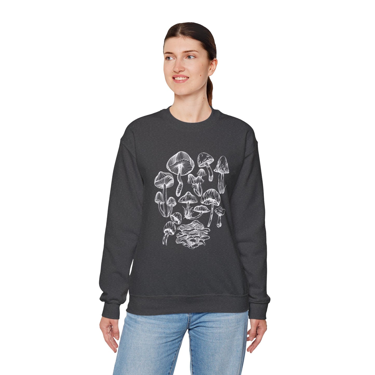 Unisex Mushroom Lover Fungi Print Toadstool Sweatshirt