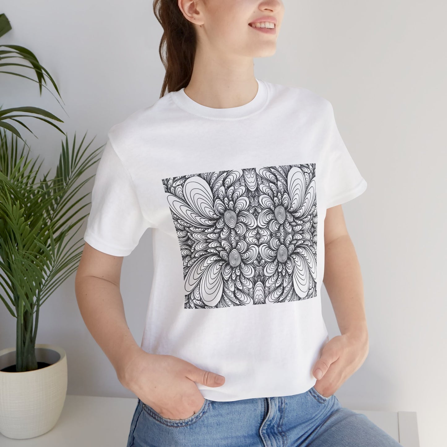 Unisex Original Line Art T-Shirt -Blooms