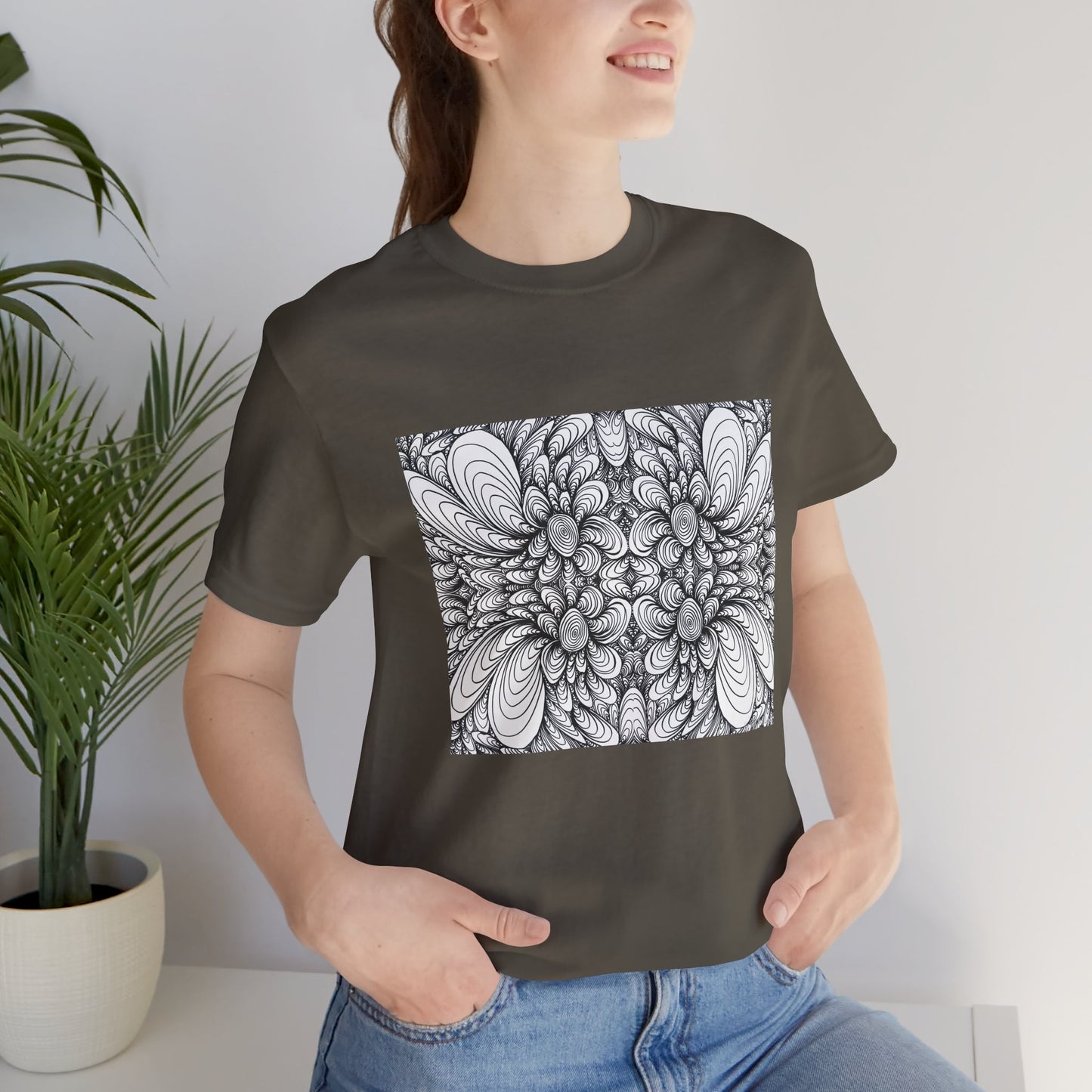 Unisex Original Line Art T-Shirt -Blooms