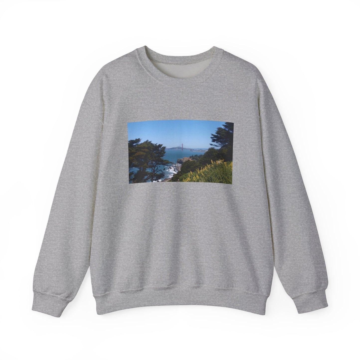 Unisex Travel Sweater, Scenic Lookout, El Camino Del Mar, San Francisco, California, Golden Gate Bridge, Vista, Ocean Views, Beautiful Blue