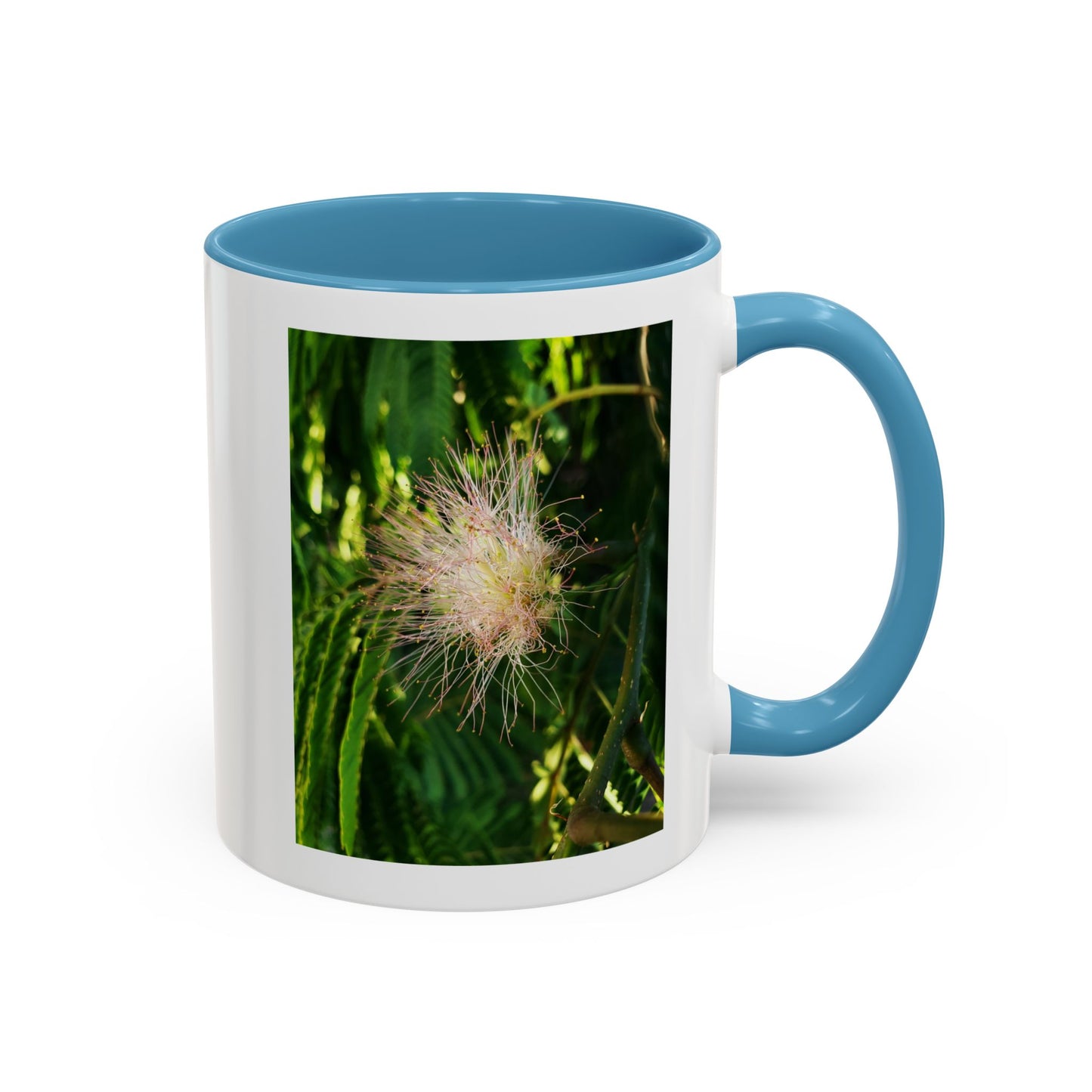 11oz Garden Themed Silk Blossom Plant Foliage Two Tone Coffee Mug