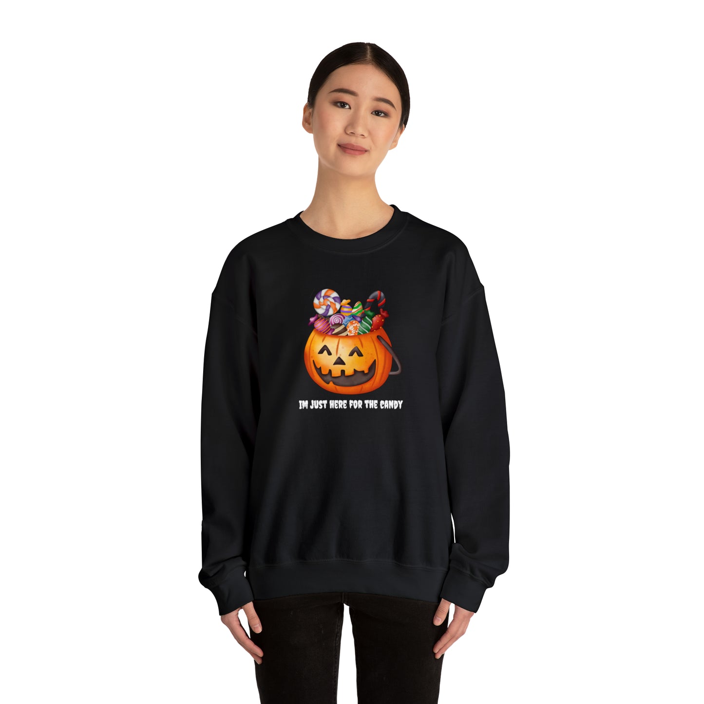 Unisex Im Just Here For The Candy Pumpkin Sweatshirt