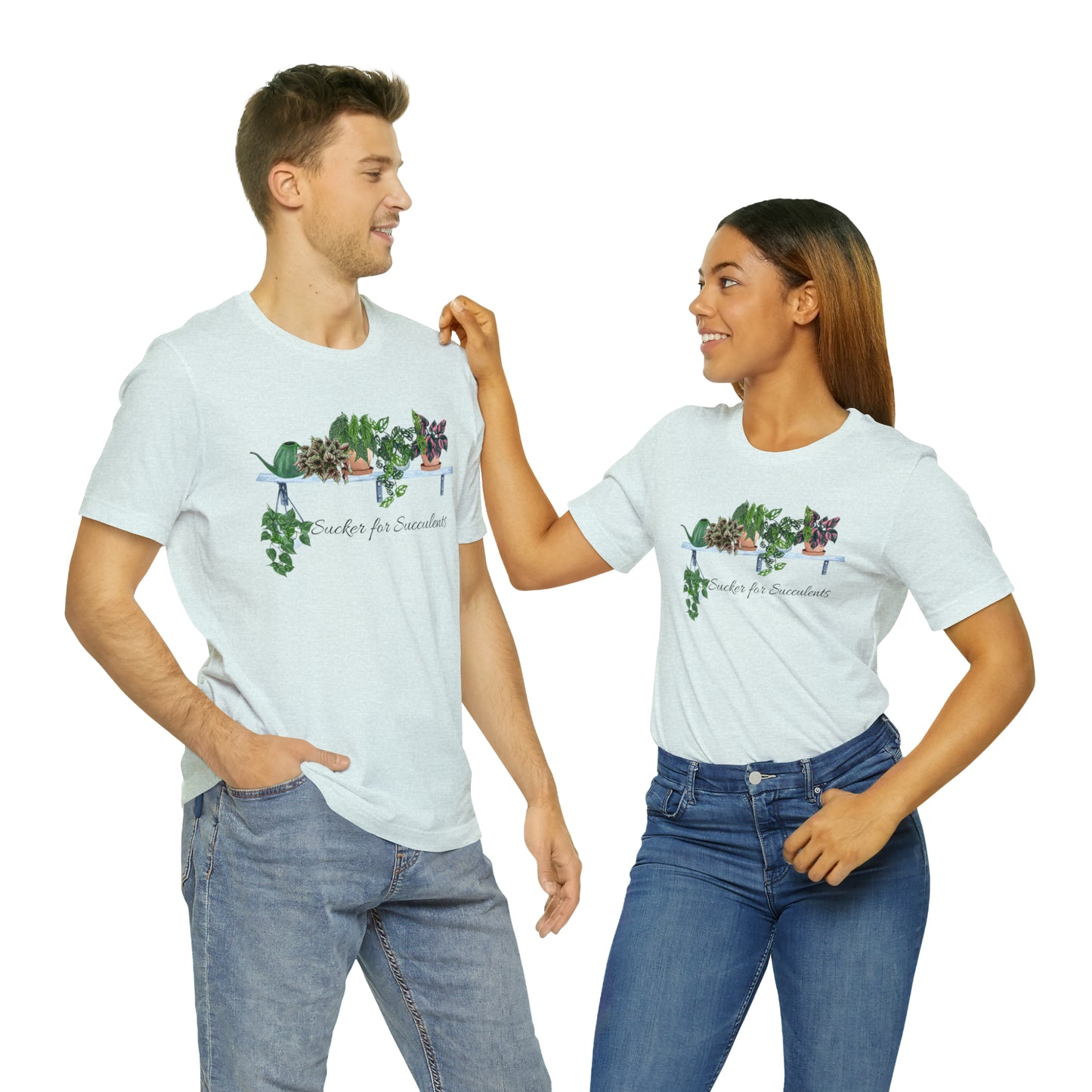 Unisex Gardening Themed T-Shirt Sucker for Succulents