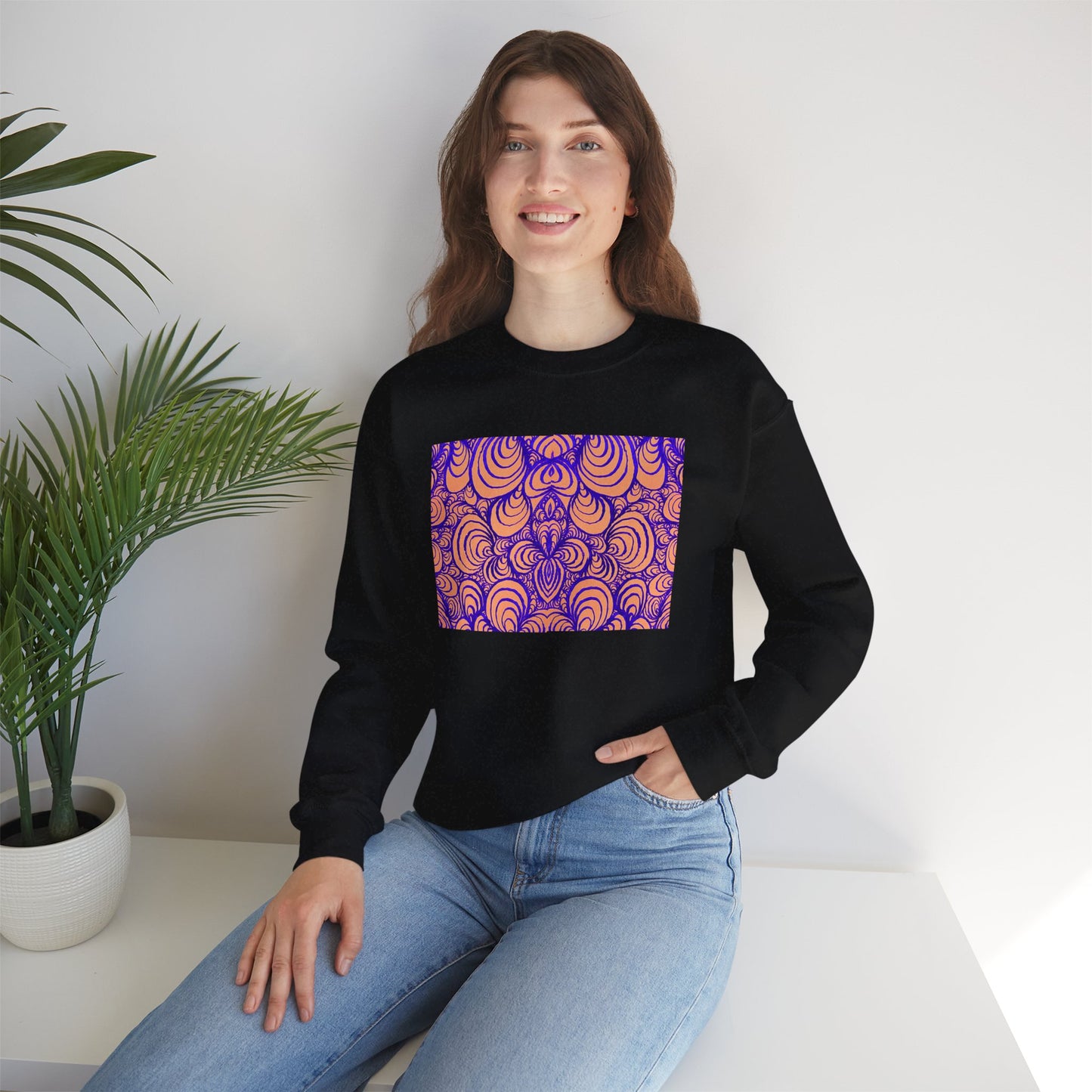 Unisex Original Line Art Sweatshirt - Puzzle Panels 1 Color Pop Run