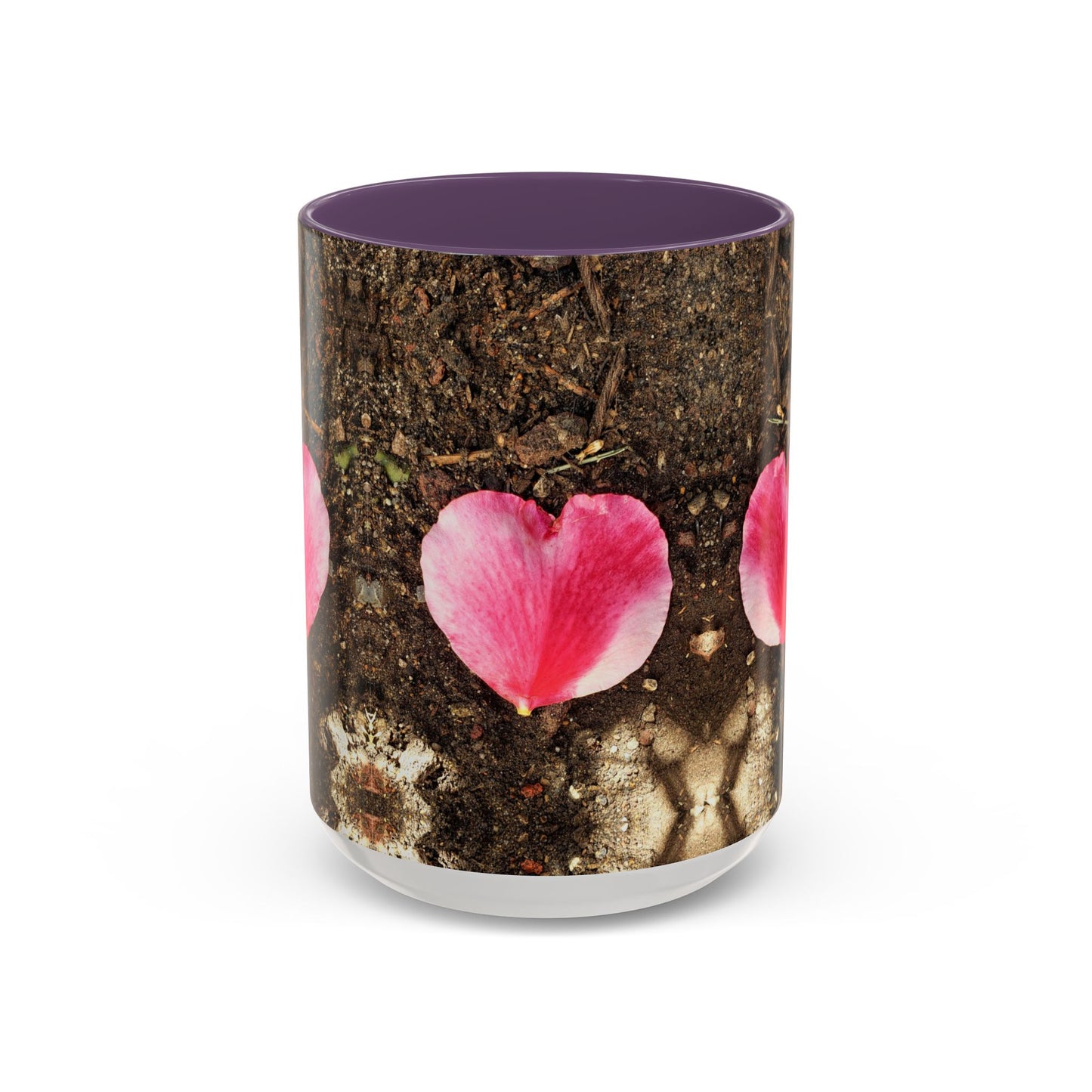 11oz/15oz Garden Themed Double Delight Heart Shaped Rose Petal Coffee Mug